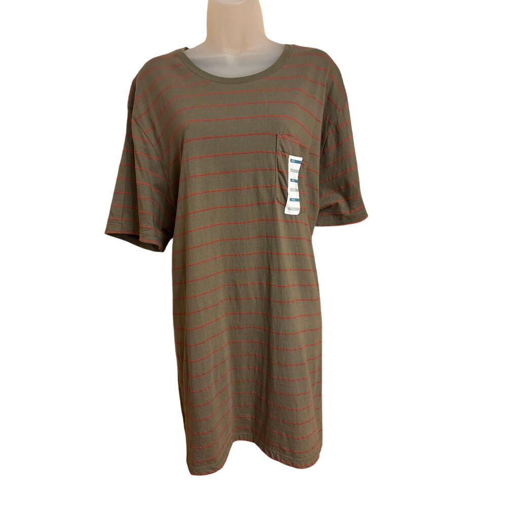 Old Navy Olive Green striped T shirt dress XXL plus size